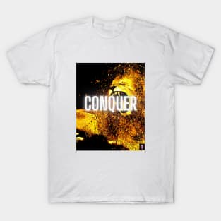 Conquer Motivational Lion Pop Art T-Shirt